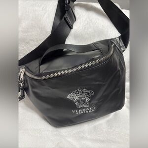 Versace Black Belt Bag with Sleek Modern Design